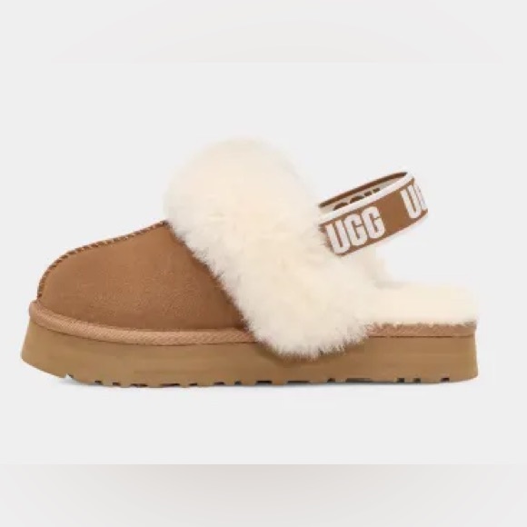 NWT Ugg Funkette Slip-on Sheepskin Slippers in Chesnut - Picture 6 of 10